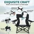 thumbnail image 3 of Folding Beach Chair Set of 2, Foldable Black Camping Chairs for Outside, Low Beach Chair Portable for Adults Fishing, Picnic, Outdoor BBQ, Travel, Sports, Cup Holder & Storage Bag, 3 of 8