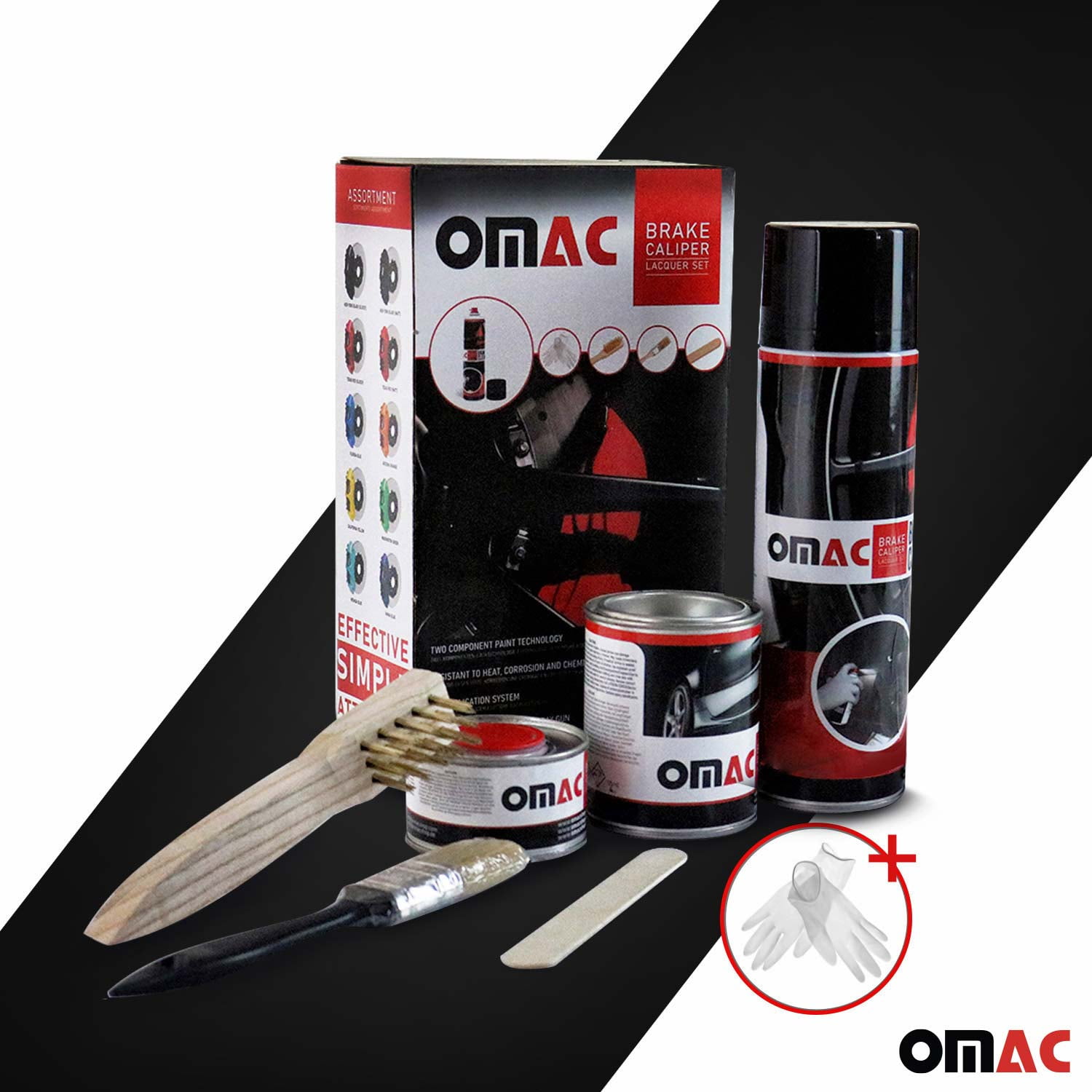 OMAC High Temperature Brake Caliper Paint System Kit, Heat Resistant  Coating, Epoxy Paint Based System, Arizona Orange (Glossy)
