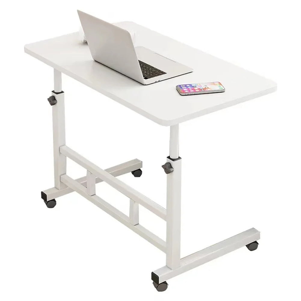 Adjustable Height Mobile Stand Up Desk With Wheels, Portable Standing Desk, Portable Rolling Laptop Desk, Small Computer Desk For Home Living Room
