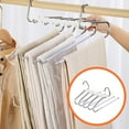 thumbnail image 1 of Pants Rack, Stainless Steel Multifunctional Pants Hanger, Non-Slip Multi Layer Folding Closet Organizer Space Saving Storage, Purple, 1 of 6