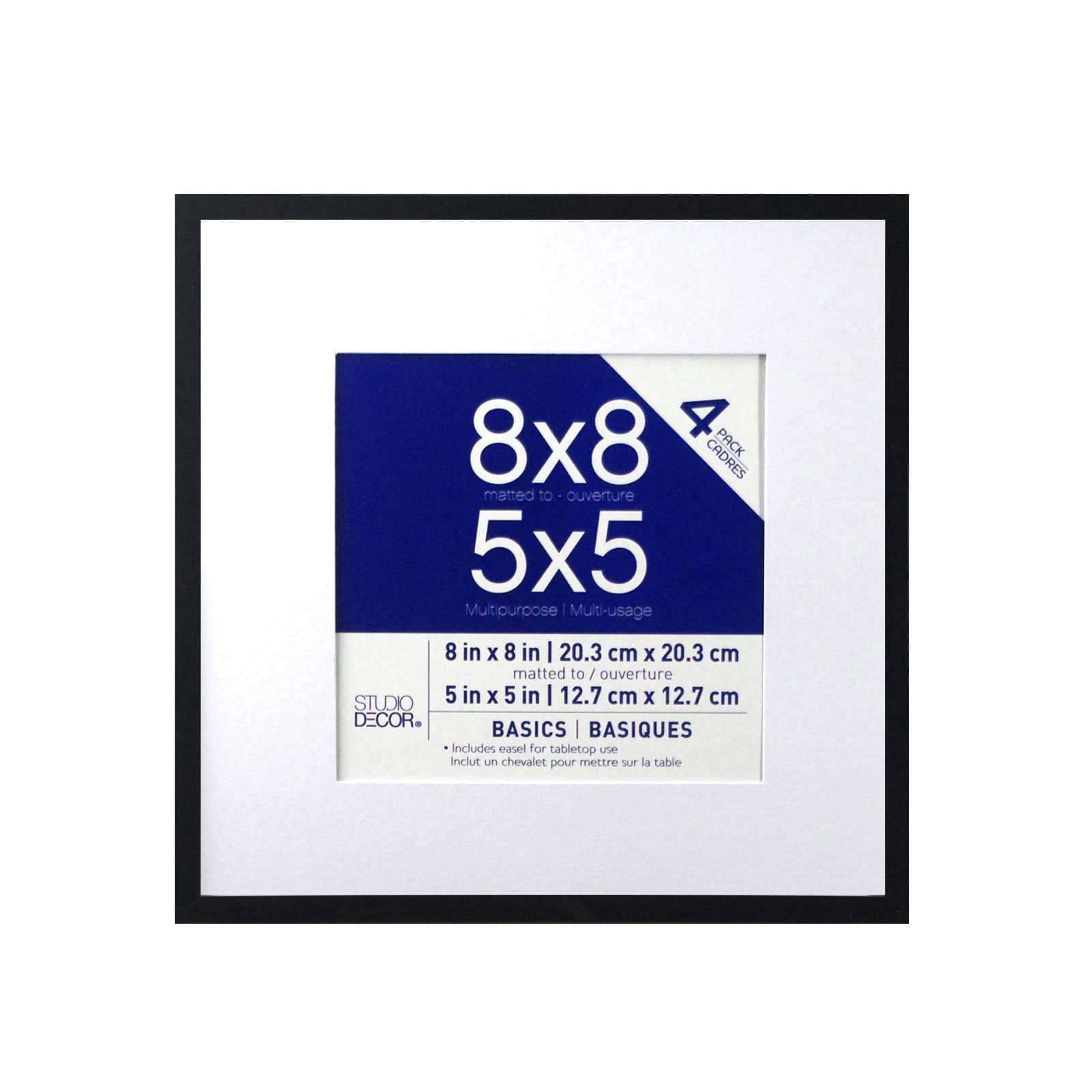 Studio Decor 4 Pack Basics 5" x 5" Multipurpose Wall Frames