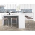 thumbnail image 3 of Fuji Stacker Counter Stools for Kitchen Counter in Stainless Steel, Counter Height Chairs, Bar Stools Set of 3, Counter Height Stools Set of 3, Bar Stools For Kitchen Island (Stone Cowboy Fabric), 3 of 6