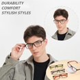 thumbnail image 2 of acavefox 4 Pack Reading Glasses Men Readers Blue Light Blocking Comfortable Rubber Temple Wide Frame Computer Eyeglasses 3.75, 2 of 8