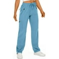 thumbnail image 2 of Cyglowse Womens Hiking Pants Quick Dry UPF 50 Lightweight Travel Golf Cargo Safari Pants Zipper Pockets Sky Blue L, 2 of 4