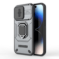 thumbnail image 2 of Allytech iPhone 13 Pro Max Case with Sliding Camera Lens Protector, Rugged Hybrid PC TPU Back Cover with Ring Holder Stand Military Grade Protection Phone Case for Apple iPhone 13 Pro Max - Gray, 2 of 5