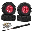 thumbnail image 3 of Milaget 4 Pcs 1/30 Roues et Pneus de Voiture RC Accessoires Haute Performance pour SCX30 Rouge, 3 of 9