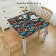 thumbnail image 2 of nygtbtfer Oval Vinyl Flannel Backed Tablecloth, , Indoor/Outdoor Vinyl Table Cloth, Colorful Tropical Fish and Coral Print White, 2 of 7