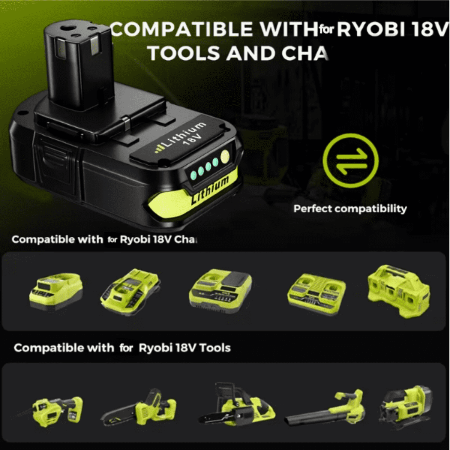 2Packs 3.6Ah P102 18V Lithium-Ion Battery Replacement for Ryobi 18V Battery P102 P103 P104 P105 P107 P108 P190 Compatible with Ryobi Battery Cordless Tools
