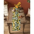 thumbnail image 5 of ERUNPONLY Summer Lemon Table Runner - 48 Inch Long Watercolor Yellow Green Leaves Fruit Cotton and Linen Blended Dress Scarves Farmhouse Table Runner for Kitchen Dining, Coffee Table, 13" x 48", 5 of 8