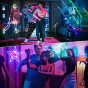 DJ Party Lights, 3D Animation RGB Stage Lighting, DMX512 Music Sound Activated Disco Projector Lights, Remote Control Beam Effect Scan Light for Bar Wedding Nightclub Live Show