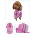 thumbnail image 3 of Zhuge Chubasquero para perros, poncho para perros con capucha transparente y 2 patas, chaqueta impermeable para perros con franja reflectante para perros pequeños, medianos y grandes (rosa, XL), 3 of 4