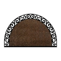 Unbranded A1hc First Impression Sunburst Half Moon Tapered Edge 36 In X 72 In Extra Large Rubber And Coir Door Mat A1home200107 2 The Home Depot