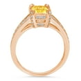 thumbnail image 3 of 2.45 ct Emerald Cut Natural Citrine Solitaire with Simulated Diamond Accents 14K Rose Gold Womens Engagement Ring, 3 of 5
