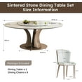 thumbnail image 2 of Montary 9 Piece Modern Dining Table Set of 8, Round 59" D Faux Marble Dining Table with Lazy Susan, Sintered Stone Top and Stainless Steel Tree Branch Base Dining Room Table with 8 Dining Chairs, 2 of 8