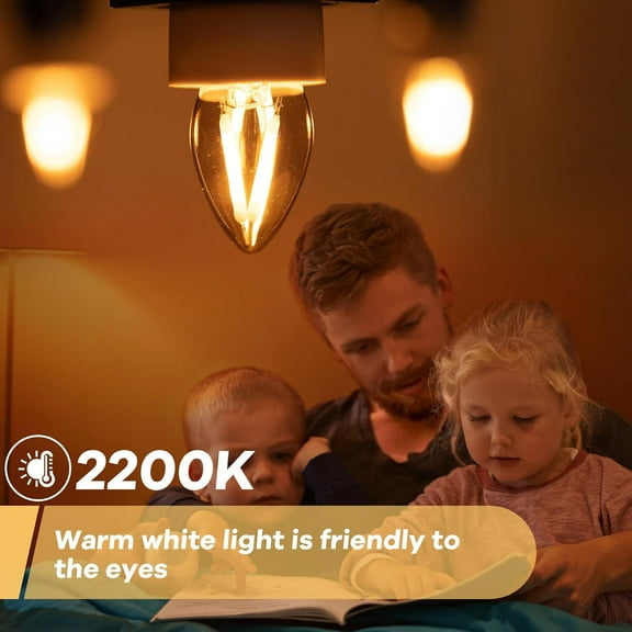 YJYASX-C7 Night Light Bulbs LED 15Watt,E12 Screw Base Candelabra Low Wattage LED Light Bulbs,1.5W Small Light Bulb 2200K Warm White Salt Light Bulb,Mini LED Bulb Replacement Light Strings,50lm,6pcs
