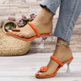 thumbnail image 6 of High Heels Shoes for Women Summer Peep Toe Block Heel Sandals Ladies Hollow Fashion Sandals Orange 8, 6 of 7