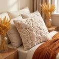 thumbnail image 5 of Dmlowu Fall Pumpkin Pillow Covers for Couch, Soft Plush Corduroy Embroidered Pillow Cases for Thanksgiving Halloween Decorations, Warm Autumn Orange, 18 x 18 inch, 5 of 7