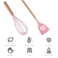 thumbnail image 3 of Juego de utensilios de cocina de 2 piezas, utensilios de cocina de madera fáciles de limpiar, utensilios de cocina para utensilios de cocina antiadherentes, 3 of 5