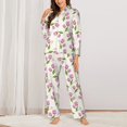 thumbnail image 2 of Fotbe Tulips Flowers Conjunto de Pijama de Manga Larga para Mujer con Estampado, Ropa de Dormir de 2 Piezas, Conjunto de Casa Suave y Cómodo con Bolsillos-X-Large, 2 of 7