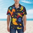 thumbnail image 4 of Daiia Dinosaurs in Space Hawaiian Shirt for Men Gentle Cotton Regular Short Sleeve Casual-XX-Large, 4 of 9