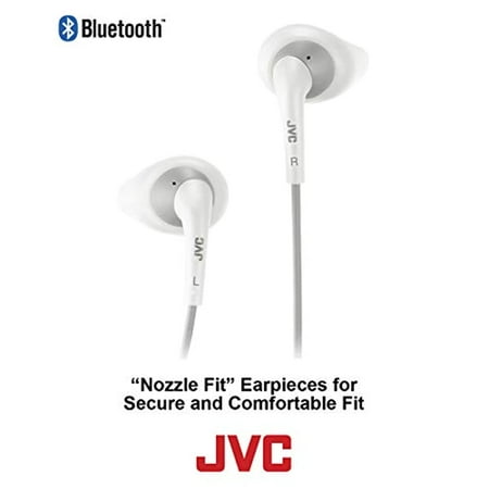 JVC - HA EN10BT Gumy Sport Wireless In-Ear Headphones - White/Silver