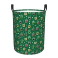 thumbnail image 1 of Balery Milk Tea Cesta de ropa redonda con asas, impermeable, independiente, para ropa, juguetes, dormitorio y familia-Small, 1 of 6