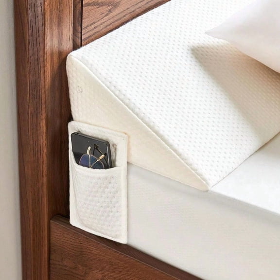 Queen Size 60x7.5x10 Bed Wedge Pillow For Headboard Mattress Gap Filler(08) Bed Wedge For Gap Between Your Headboard And Mattress White