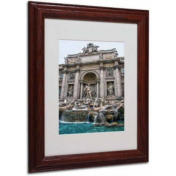 Trademark Fine Art "Trevi Fountain" Canvas Art by CATeyes, Wood Frame