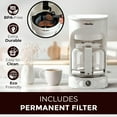 thumbnail image 5 of 12-Cup White Coffee Maker - Borosilicate Carafe, Auto-Off, Reusable Filter, Anti-Drip, Keep-Warm Function, Clear Water Level Window, White Kitchen Accessories, 5 of 12