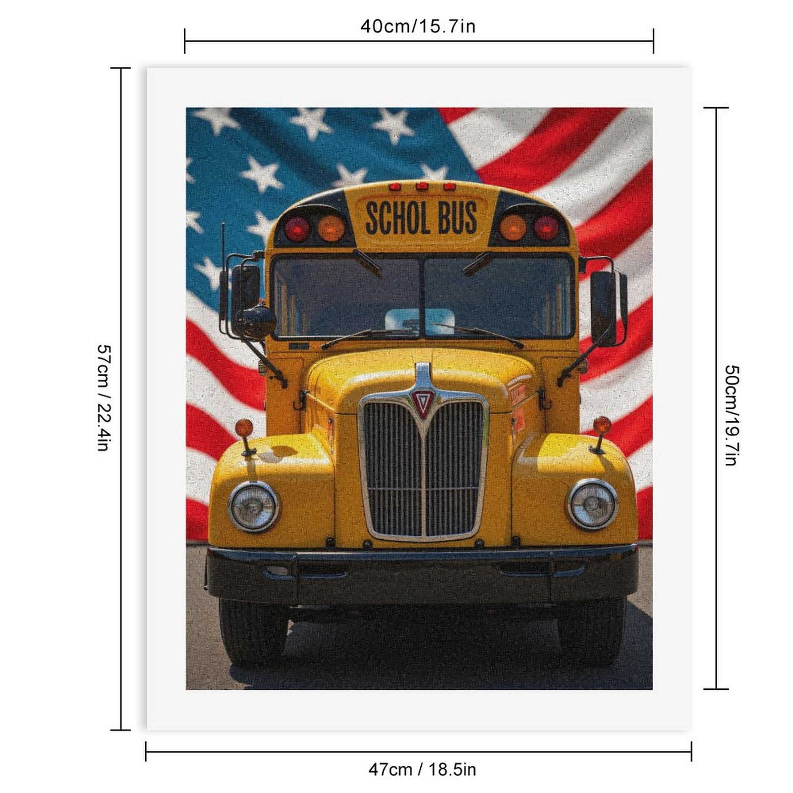 Paint by Numbers Kit for Adults, Yellow Bus Americana Paint by Numbers, Easy Paint by Numbers Kit for Adults Beginner, DIY Adult Paint by Number Kits on Canvas, Home Decor