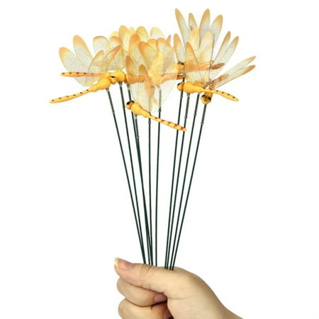 

10/15pcs 3D Dragonfly Garden Yard Planter Dragonfly Flower Arrangement Colorful Dragonfly Outdoor Decor Flower Pots Decoration