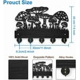 thumbnail image 2 of Mushroom Wooden Key Hook for Wall 11.8x7.8inch Magic Themed Wall Mounted Key Rack with 5 Alloy Hooks Black Art Key Holder for Entryway Front Door Kitchen Office DecorationBlack, 2 of 9