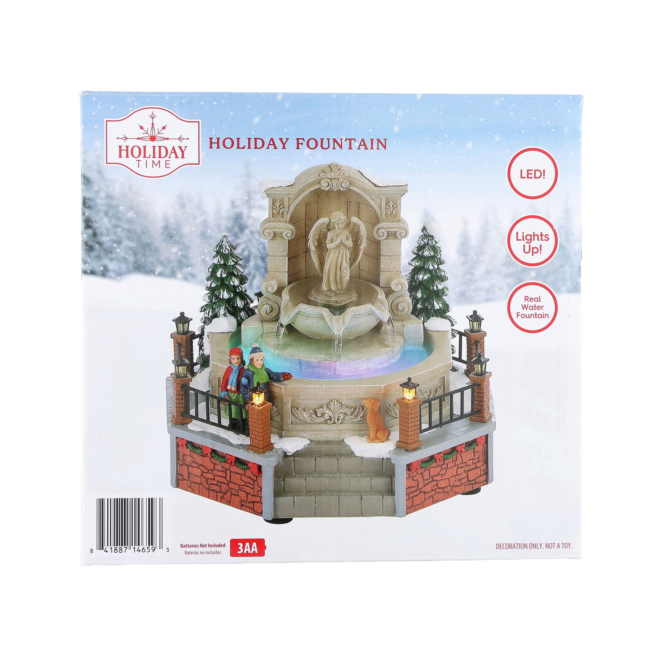 Light-Up Holiday Fountain Christmas Village Decoration, Multicolor, 6.5", by Holiday Time