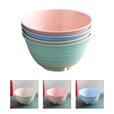 HOMEMAXS  4 Pcs Wheat Straw Bowl Dinnerware Salad Ramen Bowls Soup Student