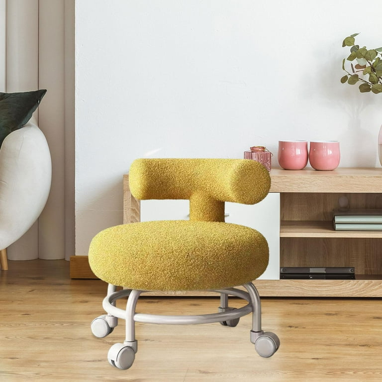 Rolling stool 2024 with backrest