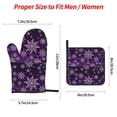 thumbnail image 2 of Naloa Snowflake Gradient Purple Oven Mitts and Pot Holders 4 pcs Set, Cooking Baking Grilling Kitchen Oven Glove for Cooking, 2 of 6