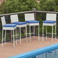 thumbnail image 2 of AVAWING Outdoor Bar Stools Set of 4, Wicker Woven Patio Stools & Patio Bar Chairs, Gray, 2 of 7