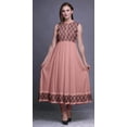 thumbnail image 2 of Bimba Robe Anarkali Col Mandarin Imprimé Saumon Rose pour Femmes Kurta Ethnique Indienne TTG, 2 of 6