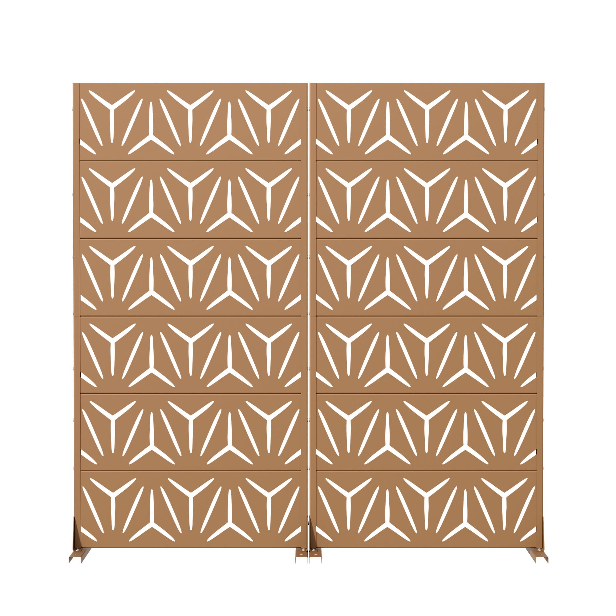 MAYEERTY 6 Panels Metal Outdoor Privacy Screen Panel Garden Divider Patio Backyard Decorative Privacy Fence 2Pcs, 72×35.4×15.7in