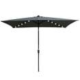 thumbnail image 4 of Patio Umbrella with Solar LED Lights, 10 x 6.5FT Rectangular Outdoor Umbrella Canopy, 40+ UV Protection, Water Resistant, Anthracite, 4 of 7