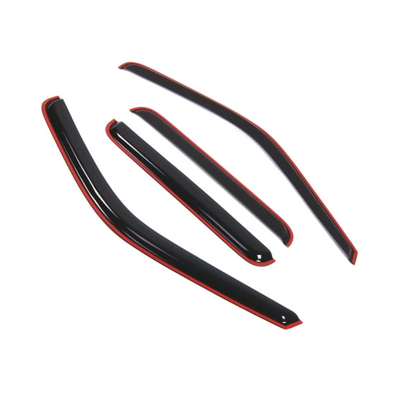 Tuningpros WD2-192iB In-Channel Window Visor Deflector Rain Guard Dark Smoke 4 Pcs Set For 2017-2018 Ford F-250 SuperCrew