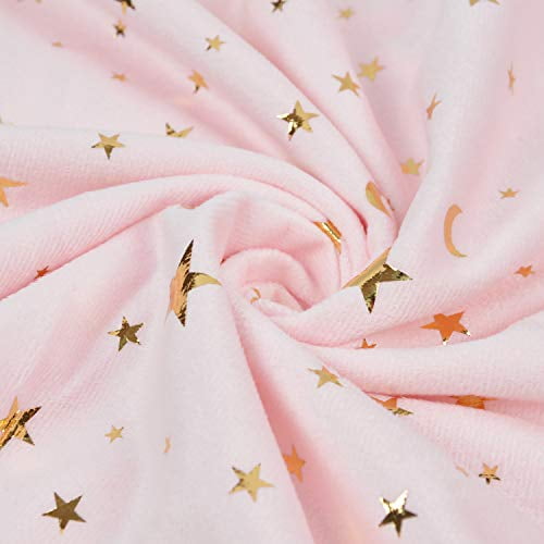 Baby Blanket Unisex Ultra Soft Warm Luxurious Little Star Print Toddler Blanket Double Layer Minky with Dotted Backing Pink Receiving Blanket 30 x 47 Inch 75x120cm