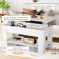 thumbnail image 7 of CL.HPAHKL Coffee Table with Lifting Top, Lift Top Coffee Table with Storage Shelf, Hidden Compartment and Metal Frame,Center Coffee Table for Living Room Reception Room Office, White, 7 of 7