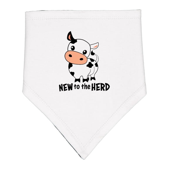 Inktastic New to the Herd Cute Cow Baby Bandana Bib