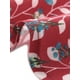 thumbnail image 5 of Faldas midi florales para mujer Inspire Chic, con volantes, cintura alta, fluida, en línea A, con abertura, longitud a la rodilla, S, rojo oscuro, 5 of 6