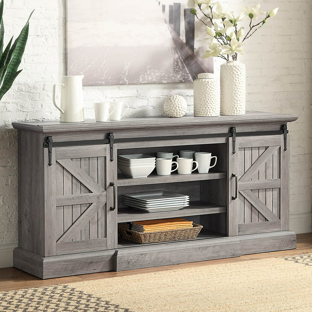BELLEZE Ashford 60 Farmhouse Universal Stand Console Fit TV s Up To 65 