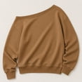 thumbnail image 5 of HappyYEE Women’s off the Shoulder Sweatshirt -Oversized Long Sleeve Versatile Sweatshirt - Fall Fleece Lined Daily Casual Layering Tops XS, 5 of 7