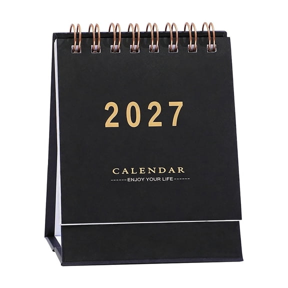 Small Desk Calendar 2027, Compact Desktop Design with Foldable Stand, Modern English Monthly Calendar for Office Home Study, Paper Desk Decor, Practical Gift for Colleagues, Students, Family