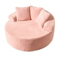 thumbnail image 5 of XIZZI 58.26" Round Chaise Lounge Chair, Oversized Upholstered Sleeper Sofa Bed with Plush Corduroy, Sturdy Sprung Support,Cloud Couch for Living Room Bedroom, Beige, 5 of 9