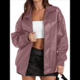 thumbnail image 1 of Chaqueta de Sintético para Mujer, Abrigos de Motociclista Extragrandes, Moda Otoño 2025, Ropa de Invierno Rosa S, 1 of 7